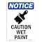 Signmission OSHA Notice, 7" Height, Caution Wet Paint Sign With Symbol, 7" X 5", Portrait OS-NS-D-57-V-10525 - alternate 1